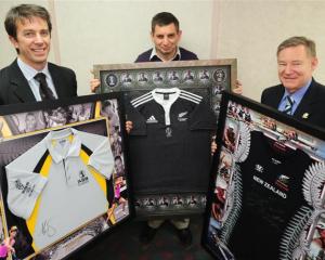Items to be auctioned this Friday night at the Otago Sports awards are (from left) a Maria...