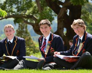 John McGlashan College boarders (from left) Angus Webster (16), Ed Davies (17) and Christopher O...