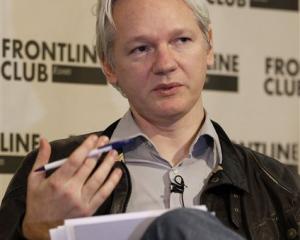 Julian Assange, founder of WikiLeaks speaks at a press conference in London. WikiLeaks says it is...