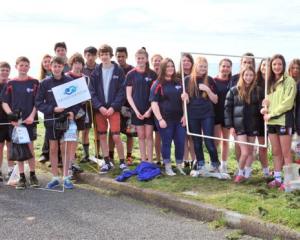 Kavanagh College pupils during the Our Seas Our Future ''Adopt-a-Coast'' project at St Kilda...