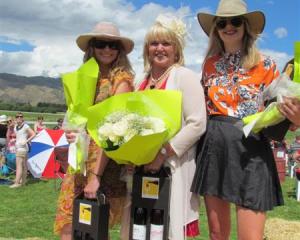 Kurow Races fashion in the field winners, from left, Clarissa Doran, of Timaru (third), winner...