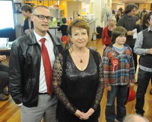 Labour winners . . . David Clark, who won Dunedin North with Clare Curran, who held Dunedin South...