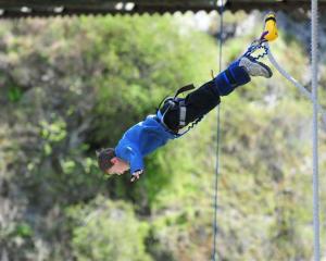 Luke Williams (11), of Australia, executes a graceful bungy jump off the Kawarau bridge on...