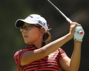 Lydia Ko plays a shot during today's fourth round of the Australian Open at The Victoria Golf...