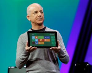 Microsoft Windows President Steven Sinofsky introduces the new tablet running a test version of...