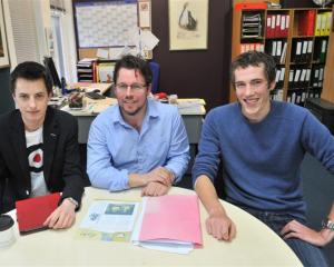 New members of the Yellow-eyed Penguin Trust (from left) Jesse James, Nigel Stirling and Luke...