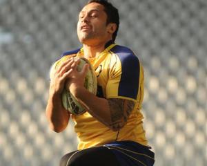 New Otago representative Ben Atiga catches the ball during Otago team training at the Forsyth...