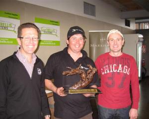 Nick Paulin  with his trophy for winning the Markhams Young Viticulturist of the Year contest,...