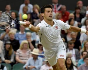 Novak Djokovic hits a return to Jo-Wilfried Tsonga. REUTERS/Toby Melville