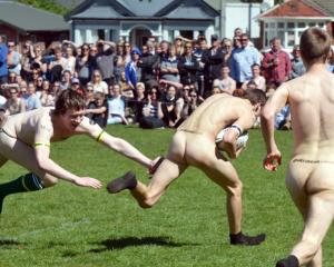 Nude rugby provides the traditional unofficial test curtain raiser.