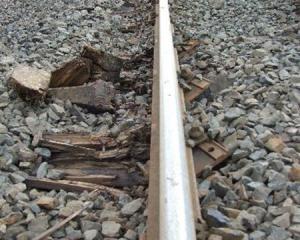 One-third of the sleepers on a 16.5km stretch of main-line track between Clinton and Balclutha...