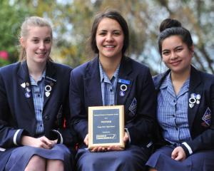 Otago Girls' High School pupils (from left) Madeline Schwass, Martine Matapo and Bianca Tio (all...