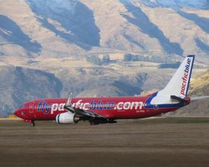 Pacific Blue flight DJ89 to Sydney taxis from Queenstown Airport terminal in 2010. Photo by James...