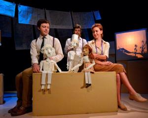 Performing <i>The Road That Wasn't There</i> at the Playhouse Theatre yesterday are (from left)...