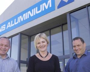 Pictured with Ellisons Aluminium general managers (from left) Brian de Groot and Nicholas Cooke...