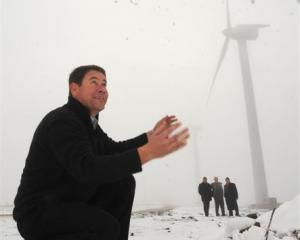 Pioneer Generation chief executive Fraser Jonker celebrates the opening of the Mt Stuart wind...