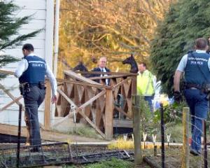 Police at the scene of a Milburn property yesterday morning, following reports a person was heard...