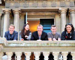 Polson Higgs Comedy Club comedians (from left) Lockie Rhodes (21), Kate Han (27), Simon McKinney ...
