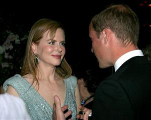 Prince William speaks with actress Nicole Kidman at the inaugural 'BAFTA Brits to Watch' event at...