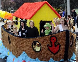 Princess Kate Mulvihill at the bow of the St Gerard's School float  Noah's Ark  in last year's...