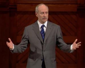 Prof Michael Sandel, of Harvard University, lectures to millions over YouTube and on TV. Photo by...