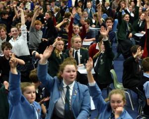 Pupils compete  at Bathgate Park School hall during the  quiz for years 7 and 8 pupils yesterday....