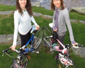 Queenstown cyclists Kimberley Percival (left) and Rachel Kennedy are training for a mental-health...