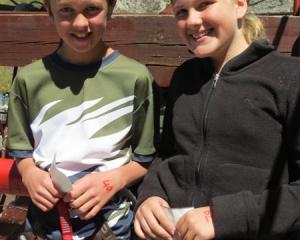 Remarkables Primary  pupils (from left) Hope Gregory (12), Oliver Price (12), Drew Kinny (12),...
