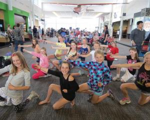 Remarkables Primary School pupils pose after demonstrating their Jump Jam dance moves in...