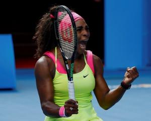 Serena Williams celebrates her win over Madison Keys. REUTERS/Issei Kato
