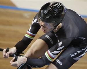 Silver medallist Alison Shanks competes in the final of the women's individual pursuit event...
