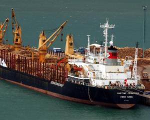 Southern forestry is down 8%, or the equivalent of one shipload. Pictured is <i>Maritime...