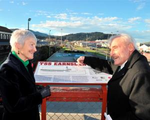 Southern Heritage Trust founding trustee Ann Barsby and marine engineer Maurice Davis unveil a...