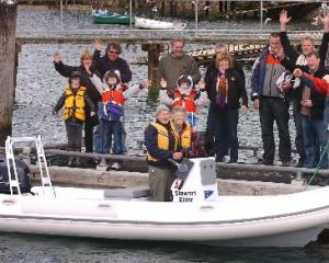 Stewart and Doreen Elder at the launch of the Stewart Elder rescue boat at Port Chalmers Yacht...