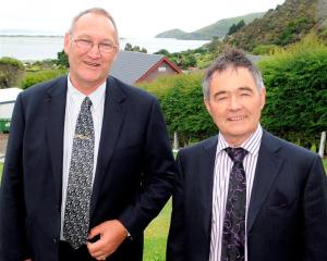 Te Runanga o Ngai Tahu kaiwhakahaere Mark Solomon (left) and Dunedin Mayor Dave Cull, at an...