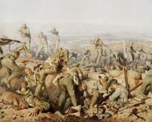 The Battle of Chunuk Bair, August 9, 1915, by Ion G. Brown, 1990. Painting: courtesy of Alexander...