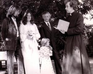 The Colberts' 1970s marriage in Christchurch. From left, Roy Colbert, wife Christine, daughter...