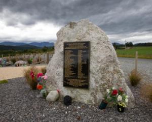 The Pike River memorial at Logburn Rd on the West Coast. Photo: NZ Herald