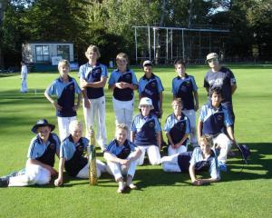 The Queenstown Primary School Boys years 7 and 8 cricket team is (back, from left) Angus Herron ...