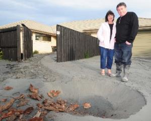 The result of silt volcanoes outside Maxine and Barrie Smith's Bexley home. Photo by Craig Baxter.