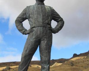 The statue of Possum Bourne about 9km up the road to the  Snow Farm. Photo by Mark Price.