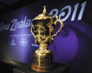 The Wiliam Webb Ellis trophy, seen on display before the 2011 Rugby World Cup. Photo Reuters