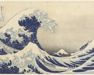 Under the Wave at Kanagawa by Katsushika Hokusai, on display at the Dunedin Public Art Gallery....