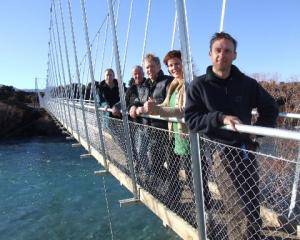 Upper Clutha Tracks Trust executive members (from right) Tim Dennis, Rachel Brown, Grant Fyfe,...