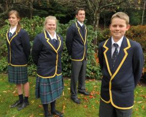 Wakatipu High School pupils (from left) Monique Hannagan (15), Millie Atkin (16), Matthew...