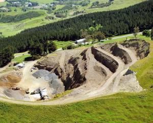 Workings at the Saddle Hill quarry are visible in this aerial photograph taken last week. Photo...