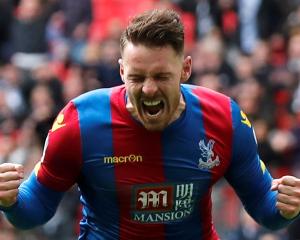 Crystal Palace's Connor Wickham celebrates scoring their second goal. Photo Reuters