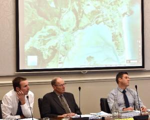 Dunedin City Council environmental health officer Carlo Bell (left), landscape architect Barry...
