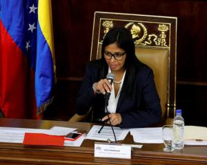 National Constituent Assembly President Delcy Rodriguez attends to one of its session in Caracas....