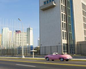 The U.S Embassy in Havana, Cuba which reopened for the first time since 1961 last year. Photo...
